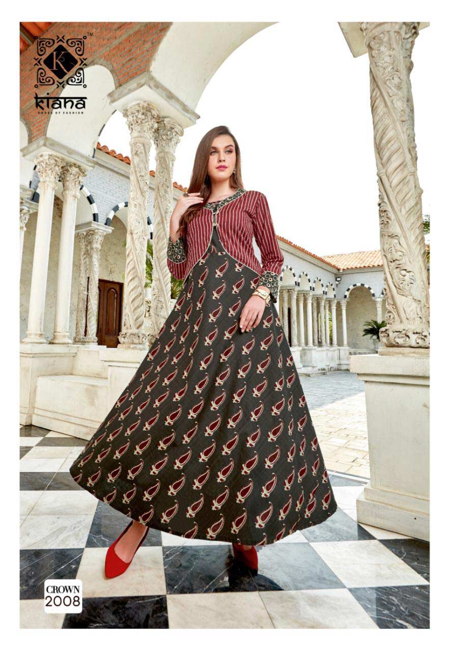 Crown Vol-2 Kiana Hand Block Print Embroidery Kurti Crown Vol-2 Kiana Hand Block Print Embroidery Kurti
